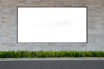 Large blank billboard on a street wall, banners with room to add your own text - obrazy, fototapety, plakaty
