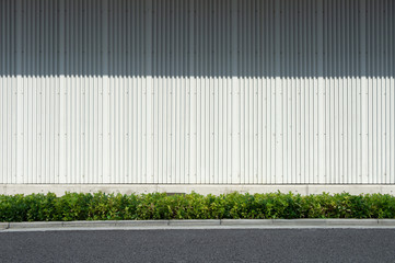 street wall background ,Industrial background, empty grunge urban street with warehouse brick wall