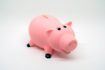 Isolated rubber pink piggy bank