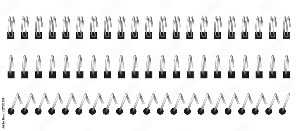 Aufkleber notebook spirals. wired binding notebook sheets spiral binder and ringed for paper. vector spiral st