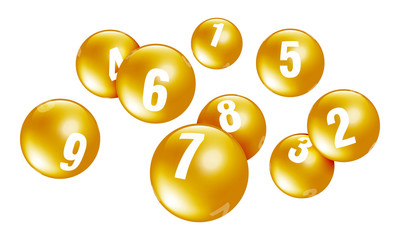 Vector golden lottery / bingo ball