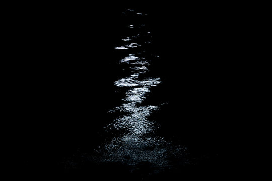 Shimmering Silver Moon Light On Water, Abstract Background 