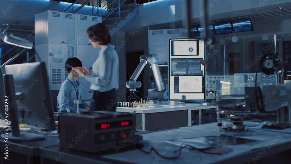 Aufkleber professional japanese development engineer is testing an artificial intelligence interface by playin
