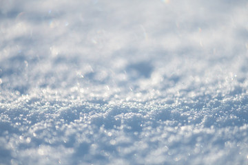 Fototapeta premium background of fresh snow texture in blue tone