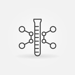 Test tube with chemical formula vector icon or design element in thin line style