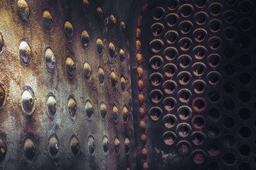 Inside the boiler of a steam locomotive