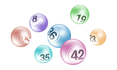 Vector pearl bingo lottery number balls set