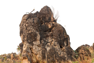 big rock isolated on white background