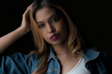 Obraz premium Beautiful Asian young lady model - close up