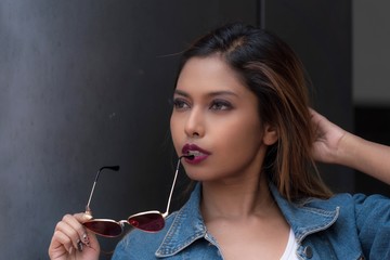 Obraz premium Beautiful Asian young lady model - close up