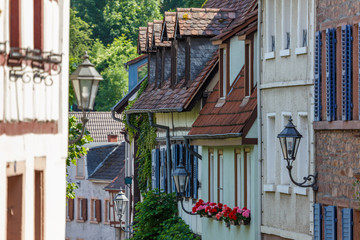Fototapeta na wymiar Street of the old town of Weinheim, Germany