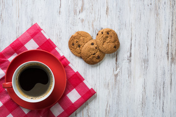 Cup of refreshing coffee
