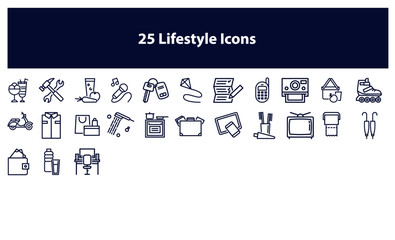 Blue Vector lifestyle icons - Vector