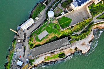 Alcatraz in San Francisco from above with DJI Mavic 2 Drone