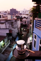 Coffee time at early morning in balcony of house