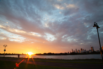 sunset in Perth city