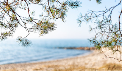 traumhafter, leerer Ostssestrand auf der Insel Rügen bei Thiessow, 