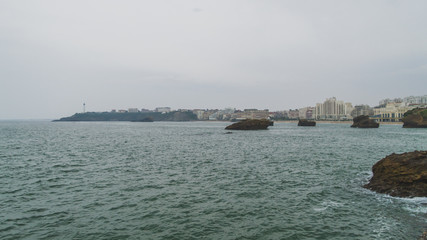 Fototapeta premium Coastline and the city of Biarritz, France