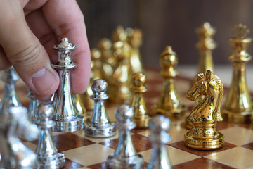 Chess board game, business competitive concept