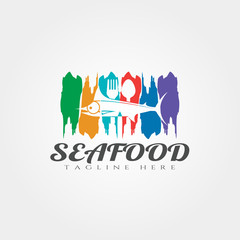 Seafood vector logo design,food icon