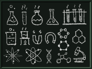 cute hand draw chalk style - science