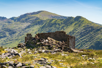 Derelict house at Dinorwic Quarry near Llanberis, Gwynedd, Wales, UK