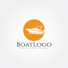 Boat logo template, ship icon design,illustration element -vector