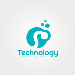 Technology vector logo design