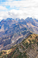 Obraz premium Mountain landscape. Caucasus summer day view forest