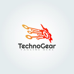 Gear vector logo design