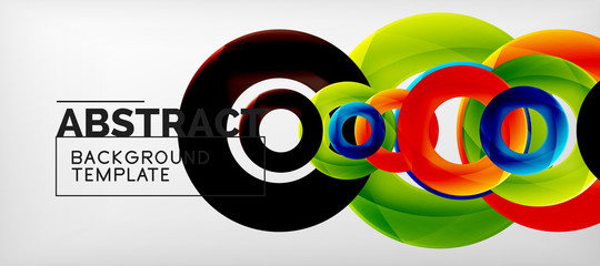 Colorful vector rings geometric abstract background, modern geometric pattern design. Business or technology presentation design template, brochure or flyer pattern, or geometric web banner