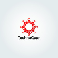 Gear vector logo design,technology icon