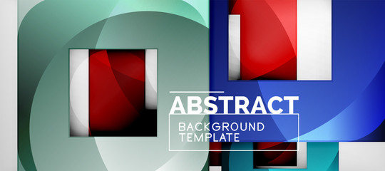 Square background, abstract squares on grey, business or techno template