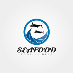 Seafood vector logo design,food icon