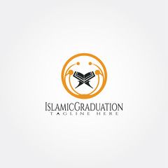 islamic logo template,people and Quran icon combination ,illustration element -vector