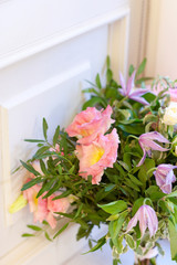 Wedding bouquet lies. Bouquet of pink flowers