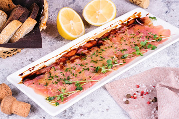 carpaccio with salmon 