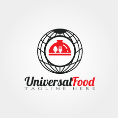 universal food vector logo design,global food icon