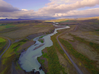 Island - Gletscher, Straßen, Geysir, Flüsse und Vulkankrater aus der Luft mit Drohne DJI Mavic 2