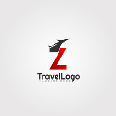 Travel agent vector logo design with initials Z letter