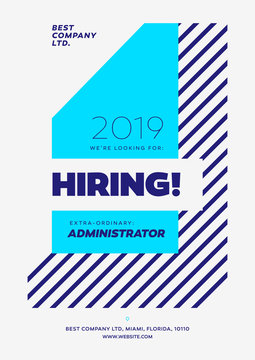 Hiring Banner, We are Hiring Vector Design Layout Template. Social Networks Post Artwork. Hire Me Vector Illustration Flyer.