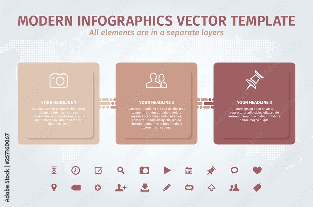 Poster modern design template for infographic with icons and sample text