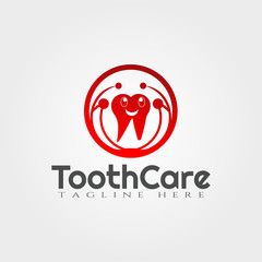 Tooth care vector logo design,human dental icon