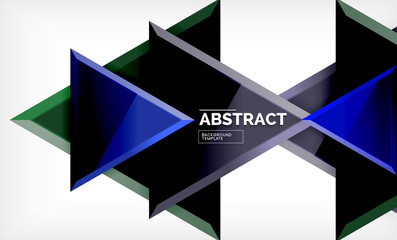 Tech futuristic geometric 3d shapes, minimal abstract background