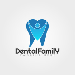 Family Dental vector logo design,human tooth icon