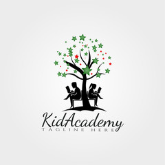 kids academy vector logo design,child dream icon