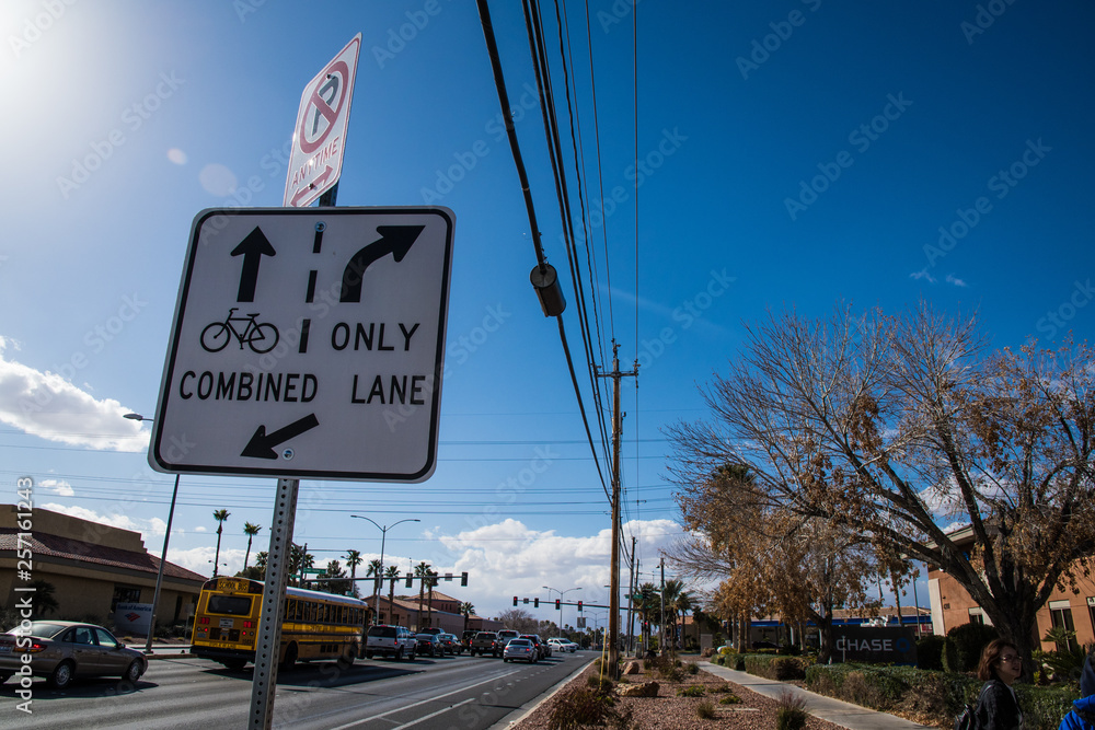 Wall mural road sign