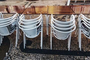 Fototapeta na wymiar Chairs on a terrace