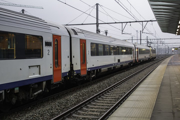 Fototapeta na wymiar Railway Station in Belgium