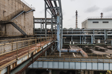 Industrial buildings in an abandoned factory